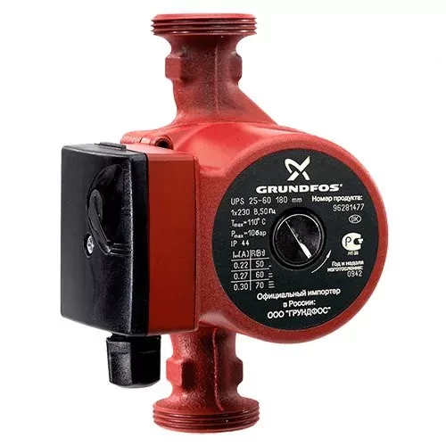 Циркуляционный насос Grundfos UPS 25-60 с гайками