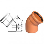 Отвод 45° ф200 Рыжий Ostendorf