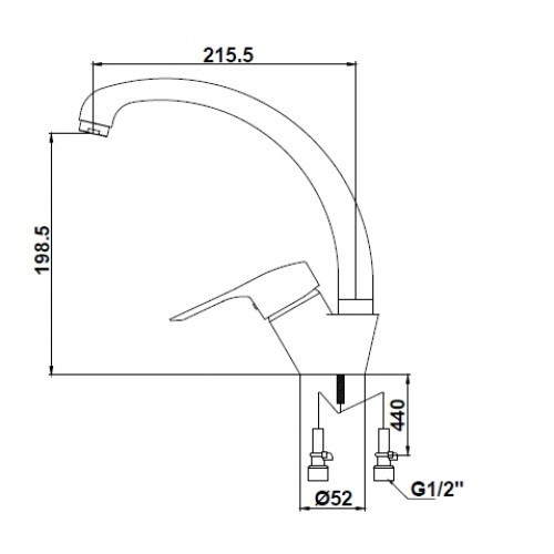 Смеситель для кухни City 21044/1904F Kaiser Chrome