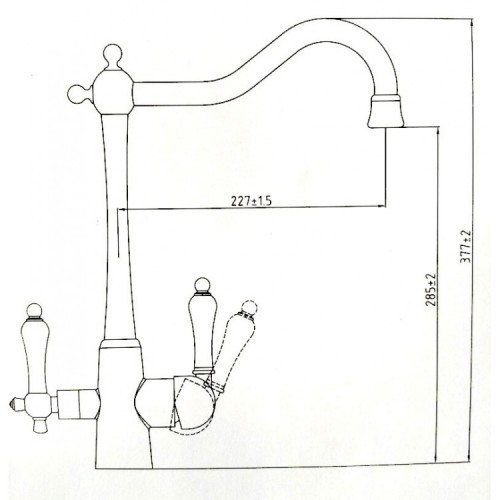 Смеситель для кухни Vincent 31844-2 Kaiser Black