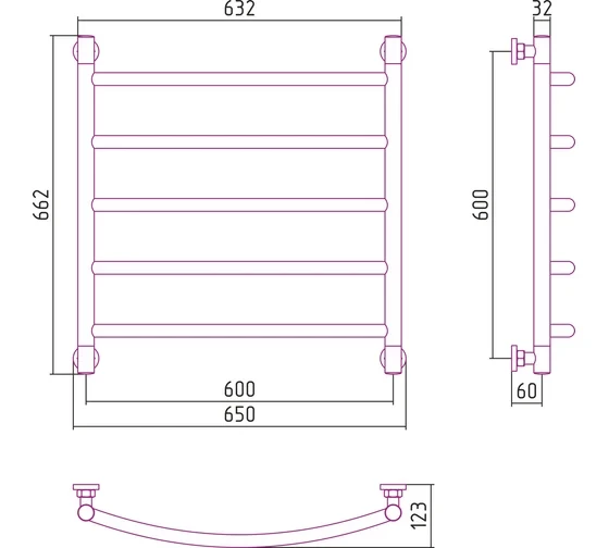 Полотенцесушитель водяной Галант+ 600x600 Сунержа Полотенцесушитель водяной Галант+ 600x600 Сунержа