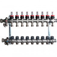 Группа коллекторная Multidis SF 1" на 9 контуров 3/4" ЕК со встроенными ротаметрами Oventrop
