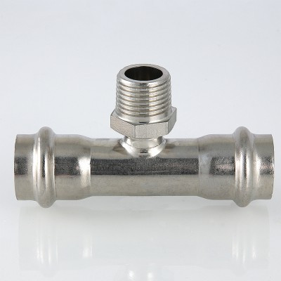 Тройник с наружной резьбой Valtec Inox 18 мм х 1/2"