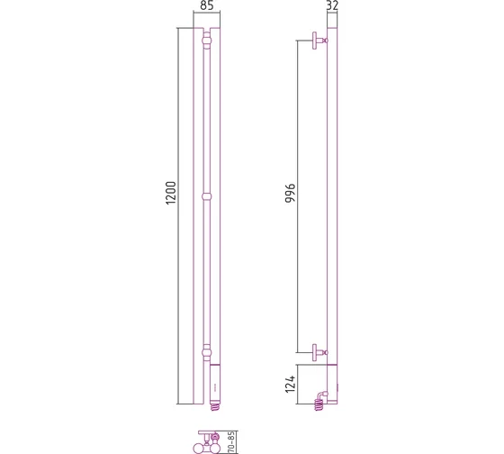 Полотенцесушитель электрический Нюанс 1200 Сунержа Полотенцесушитель электрический Нюанс 1200 Сунержа