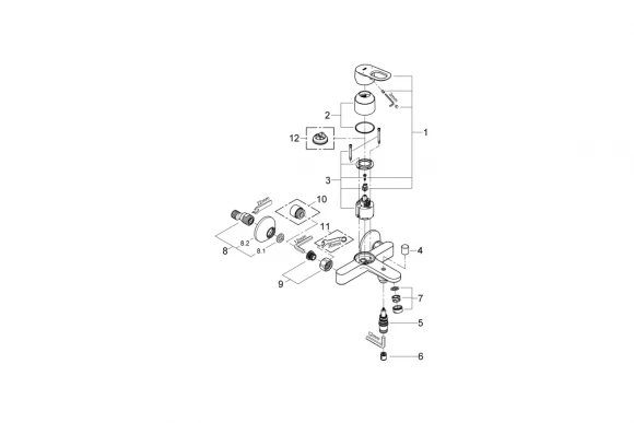 Смеситель для ванны GROHE BauLoop, хром 23341000