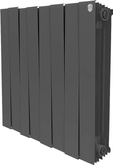 Радиатор биметаллический секционный Royal Thermo PianoForte Noir Sable 500 8 секций, боковое подключение