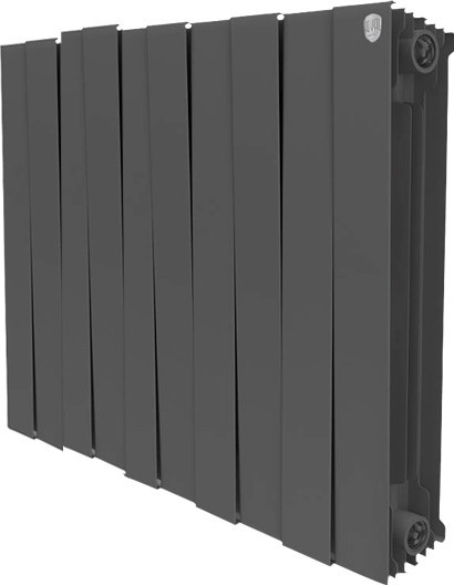 Радиатор биметаллический секционный Royal Thermo PianoForte Noir Sable 500 10 секций, боковое подключение