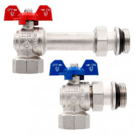 Комплект угловых шаровых кранов Vieir G1" для коллекторов