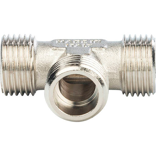 Тройник никелированный Stout 3/4" НР-НР-НР