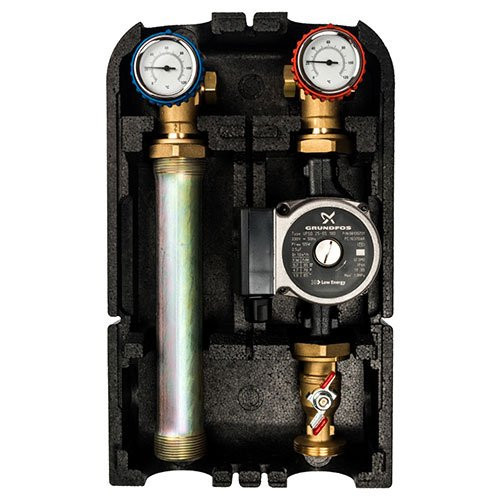 Насосная группа с прямым контуром 1" с насосом Grundfos UPSO 25-65 Stout