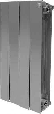 Радиатор биметаллический секционный Royal Thermo PianoForte Silver Satin 500 4 секции, боковое подключение Радиатор биметаллический секционный Royal Thermo PianoForte Silver Satin 500 4 секции, боковое подключение