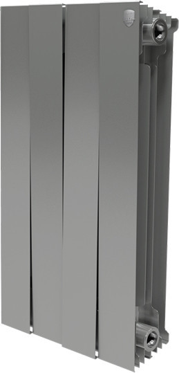 Радиатор биметаллический секционный Royal Thermo PianoForte Silver Satin 500 4 секции, боковое подключение