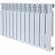 Радиатор биметаллический секционный Plus BM 500 12 секций, боковое подключение Ral 9016 ROMMER
