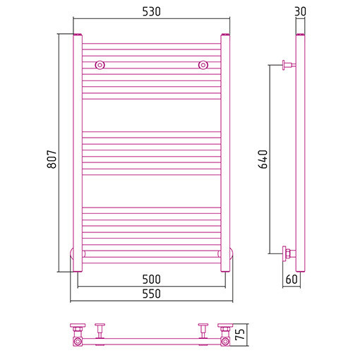 Полотенцесушитель Модус 800х500 Полотенцесушитель Модус 800х500