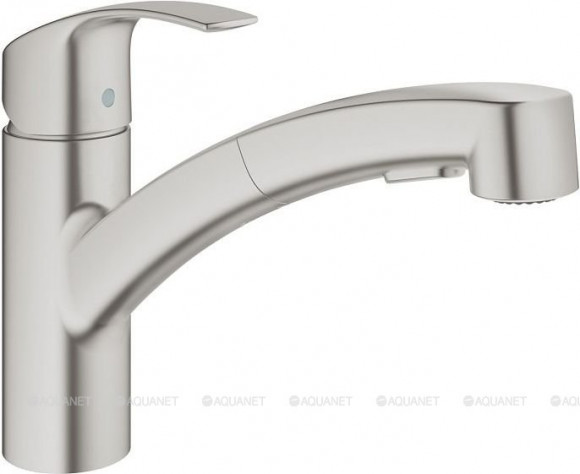 Смеситель для кухни GROHE Eurosmart с вытяжным душем, суперсталь 30305DC0