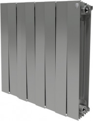 Радиатор биметаллический секционный Royal Thermo PianoForte Silver Satin 500 8 секций, боковое подключение Радиатор биметаллический секционный Royal Thermo PianoForte Silver Satin 500 8 секций, боковое подключение