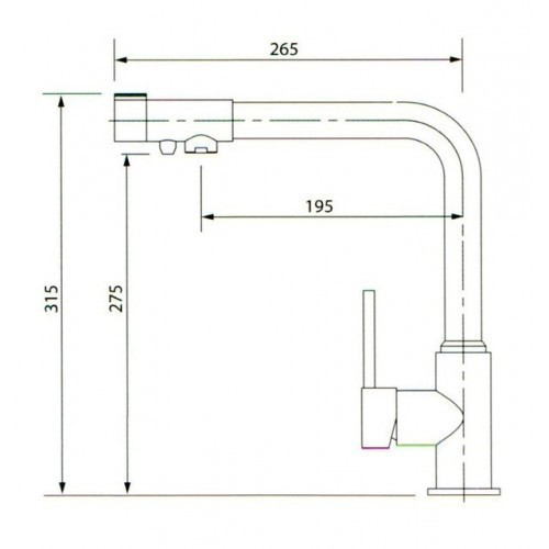 Смеситель для кухни Teka 13044-5 Kaiser Nickel Смеситель для кухни Teka 13044-5 Kaiser Nickel