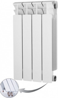 Радиатор биметаллический секционный Rifar Base Ventil 500 4 секции, нижнее правое подключение Радиатор биметаллический секционный Rifar Base Ventil 500 4 секции, нижнее правое подключение