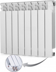 Радиатор биметаллический секционный Rifar Base Ventil 500 8 секций, нижнее правое подключение Радиатор биметаллический секционный Rifar Base Ventil 500 8 секций, нижнее правое подключение