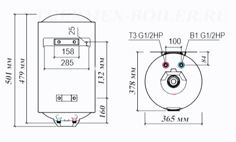Водонагреватель накопительный электрический TitaniumHeat 30 V Slim Thermex Водонагреватель накопительный электрический TitaniumHeat 30 V Slim Thermex