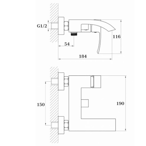 Смеситель для ванны однорычажный GZ 44032 Ganzer