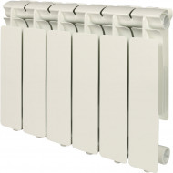 Радиатор алюминиевый секционный BRAVO 350 6 секций, боковое подключение, белый STOUT
