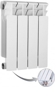 Радиатор биметаллический секционный Rifar Base Ventil 350 4 секции, нижнее левое подключение Радиатор биметаллический секционный Rifar Base Ventil 350 4 секции, нижнее левое подключение