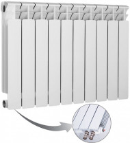 Радиатор биметаллический секционный Rifar Base Ventil 500 10 секций, нижнее левое подключение Радиатор биметаллический секционный Rifar Base Ventil 500 10 секций, нижнее левое подключение