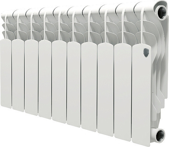 Радиатор биметаллический секционный Royal Thermo Revolution Bimetall 350 10 секций, боковое подключение