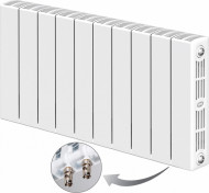 Радиатор биметаллический монолитный Rifar Supremo Ventil 500 10 секций, нижнее правое подключение