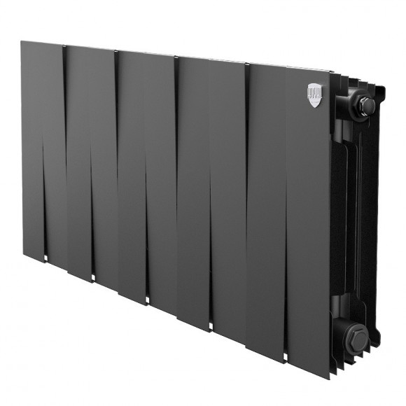 Радиатор биметаллический секционный Royal Thermo PianoForte Noir Sable 300 10 секций, боковое подключение