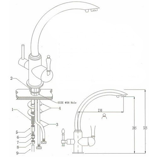 Смеситель для кухни Vincent 31244-7 Kaiser Ora