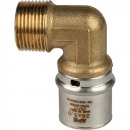 Угольник-переходник с наружной резьбой 32х1" для металлопластиковых труб, прессовой STOUT