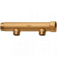 Проходной коллектор из DZR-латуни 1 1/2"х1" FAR с 2 отводами НР
