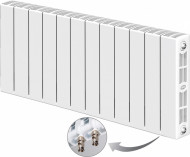 Радиатор биметаллический монолитный Rifar Supremo Ventil 500 12 секций, нижнее правое подключение