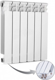 Радиатор биметаллический секционный Rifar Base Ventil 500 6 секций, нижнее левое подключение Радиатор биметаллический секционный Rifar Base Ventil 500 6 секций, нижнее левое подключение