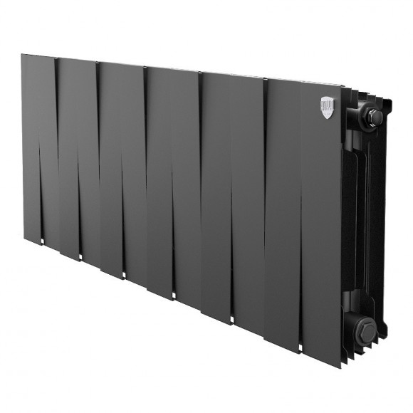 Радиатор биметаллический секционный Royal Thermo PianoForte Noir Sable 300 12 секций, боковое подключение