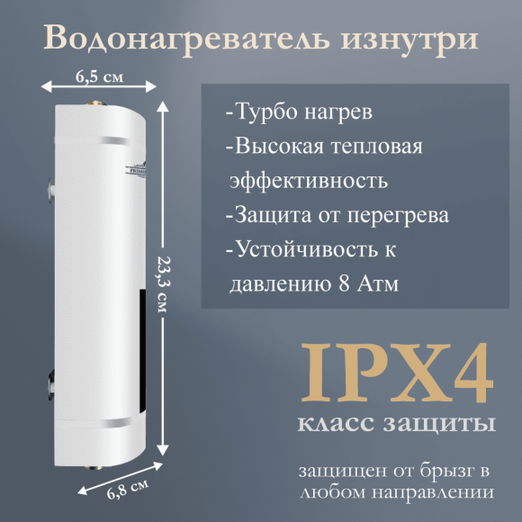 Электрический проточный водонагреватель PRIMOCLIMA IQ 5.5 кВт, белый