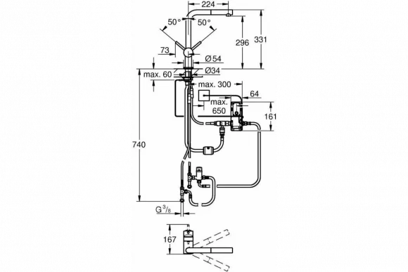 Смеситель для кухни GROHE Minta Touch сенсорный с вытяжным изливом, хром 31360001 Смеситель для кухни GROHE Minta Touch сенсорный с вытяжным изливом, хром 31360001