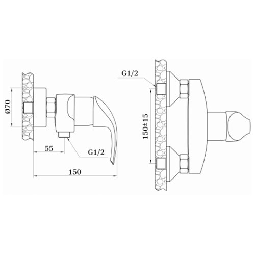 Смеситель для душа GZ 03052 Ganzer