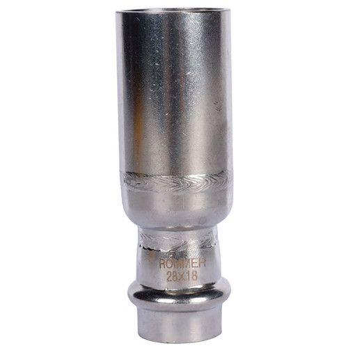 Пресс-муфта переходная Rommer ф28х18 ВПр-НПр нержавеющая сталь Пресс-муфта переходная Rommer ф28х18 ВПр-НПр нержавеющая сталь