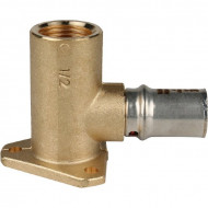 Угольник настенный с креплением удлинённый 16х1/2 для металлопластиковых труб, прессовой STOUT