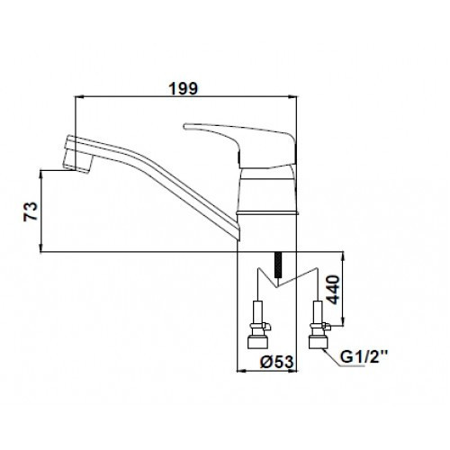 Смеситель для кухни Leon 19310 Kaiser Сhrome