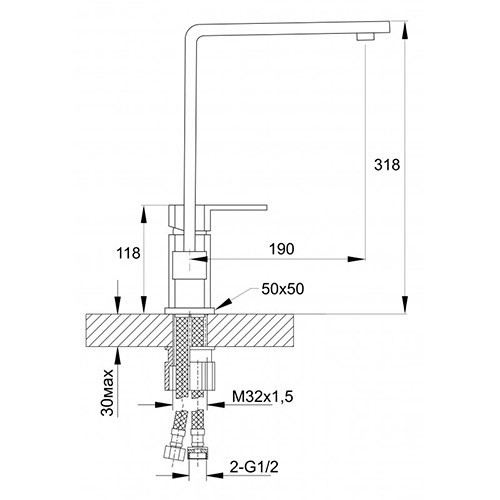 Смеситель для кухни H59001 Hansen Смеситель для кухни H59001 Hansen
