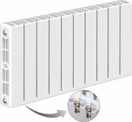 Радиатор биметаллический монолитный Rifar Supremo Ventil 350 10 секций, нижнее левое подключение Радиатор биметаллический монолитный Rifar Supremo Ventil 350 10 секций, нижнее левое подключение