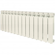 Радиатор алюминиевый секционный BRAVO 350 14 секции, боковое подключение, белый STOUT