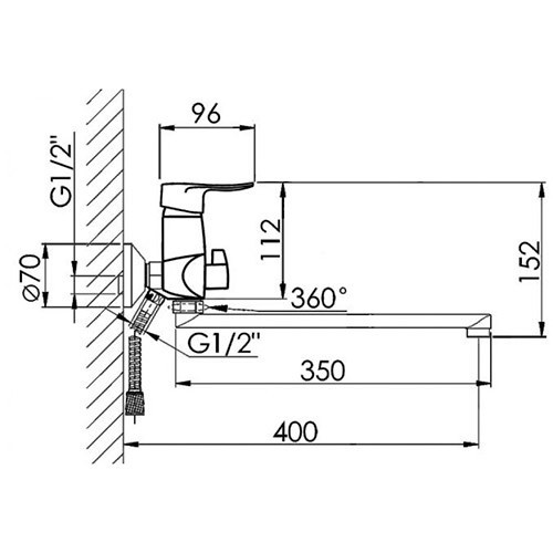 Смеситель для ванны H22003 Hansen Смеситель для ванны H22003 Hansen